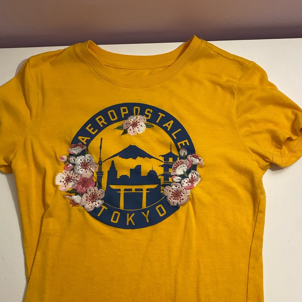 Aeropostale Yellow Tokyo Fitted Tee (Size S)
